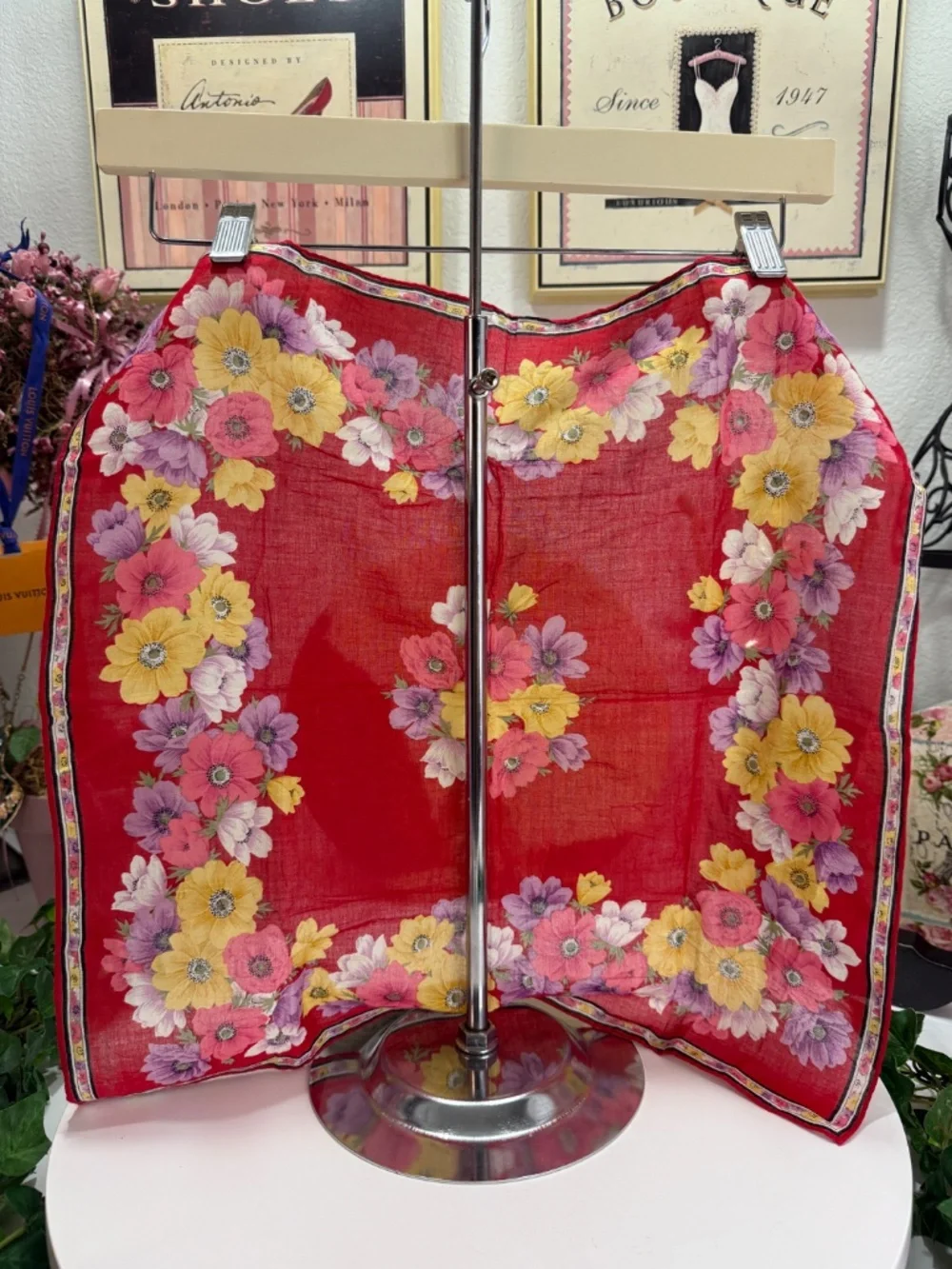 EPIC GIVENCHY RED FLORAL SCARF!